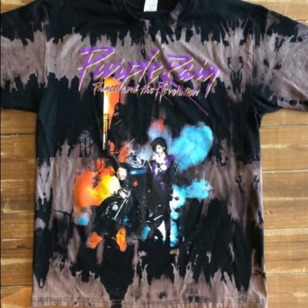 Custom made tie dye shirt prince print
